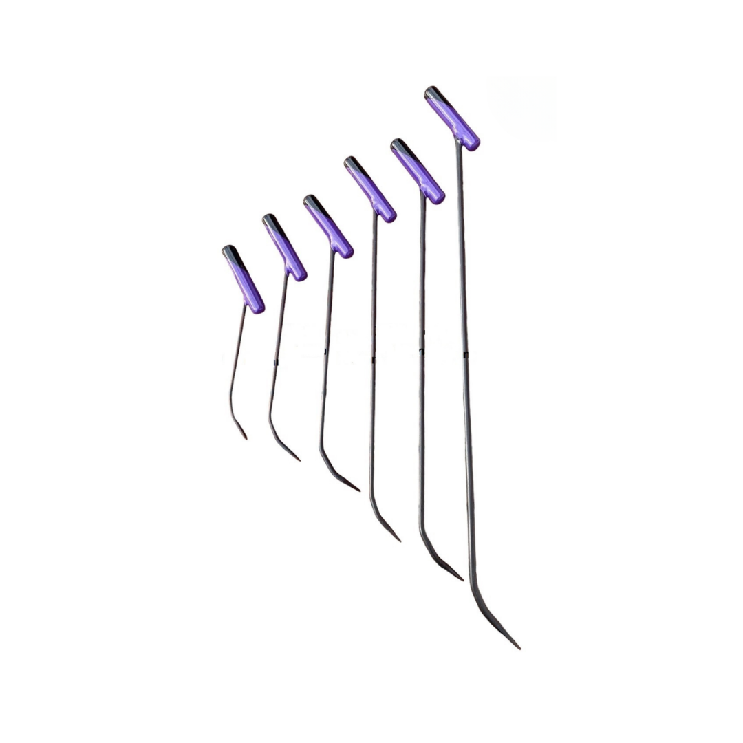 6-Piece Double Bend - Cross Handle PDR Rod Set (Pointy Tip)