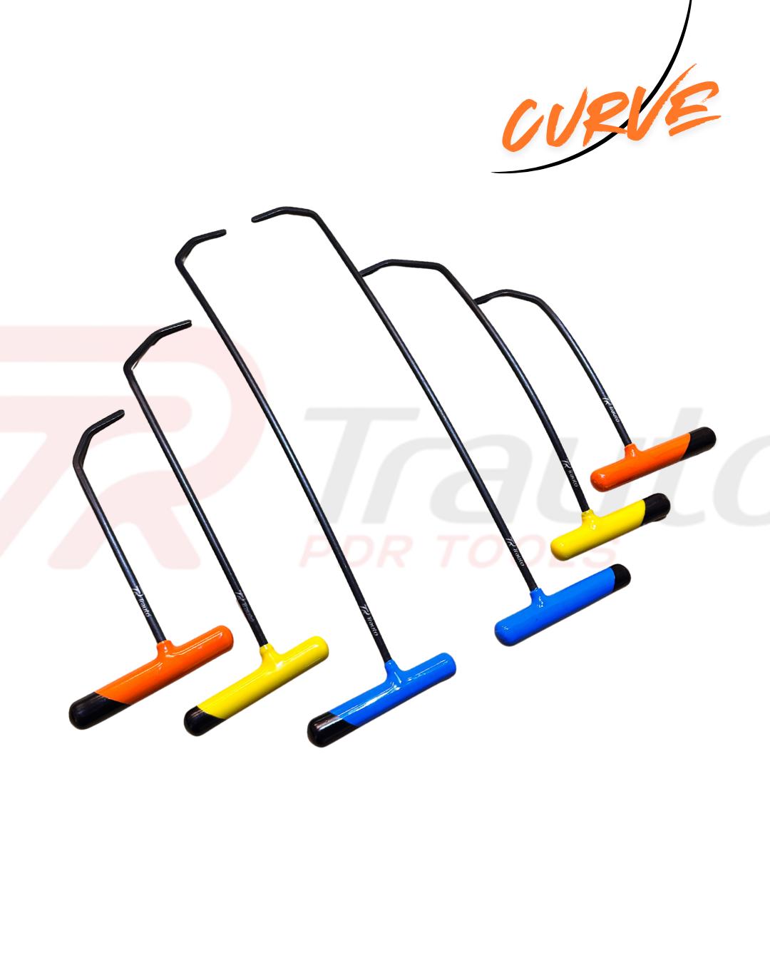 6-Piece Double Bend Curved PDR Rod Set (Round Tip)