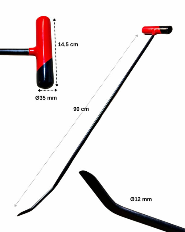 Double Bend PDR Rod - 90 cm / 12 mm (Sharp Tip)