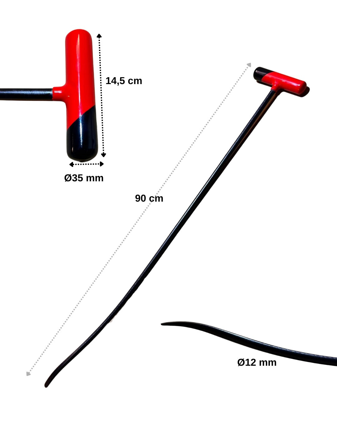 Special Bend PDR Rod - 90 cm / 12 mm (Round Tip)